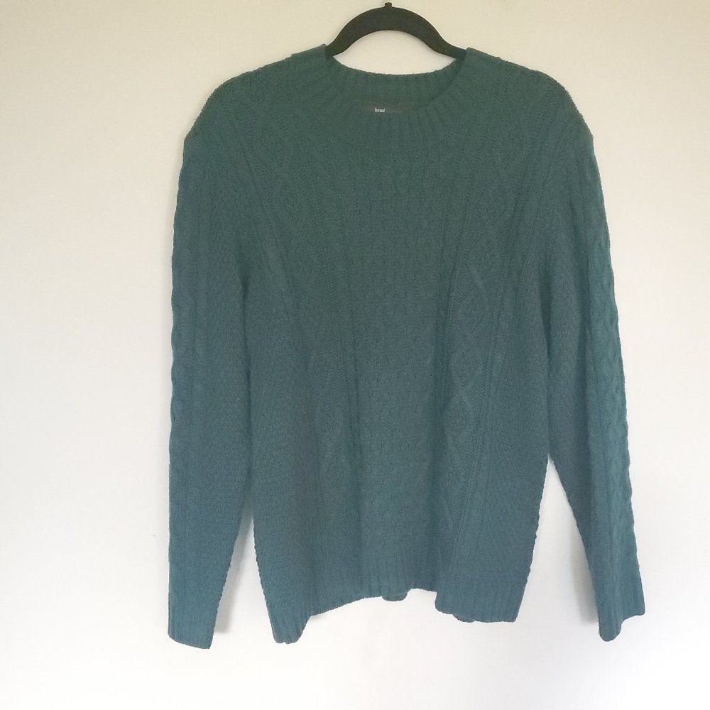 Anthropology Hazel green cable knit sweater XL